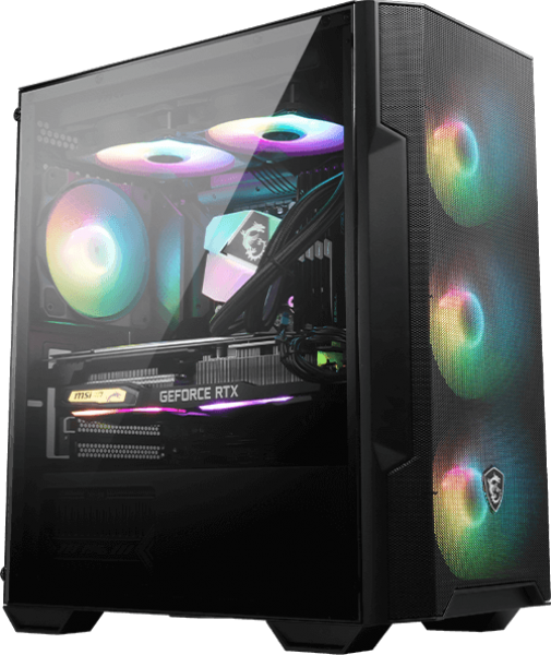 Msi MAG FORGE M100R PSU YOK 4x12cm ARGB Fan Temperli Cam ATX Oyuncu Kasası