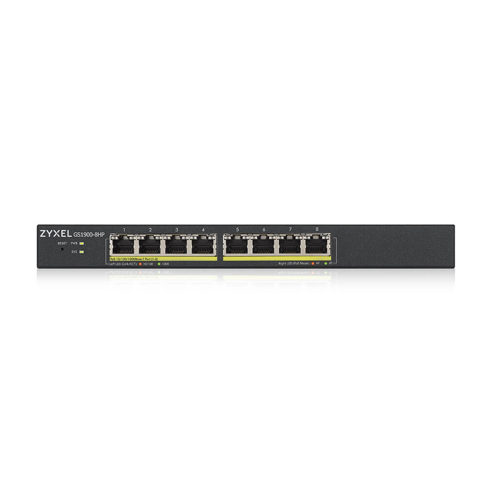 Zyxel GS1900-8HP-EU0102F 8 Port Gigabit 70W Web Yönetilebilir PoE Switch