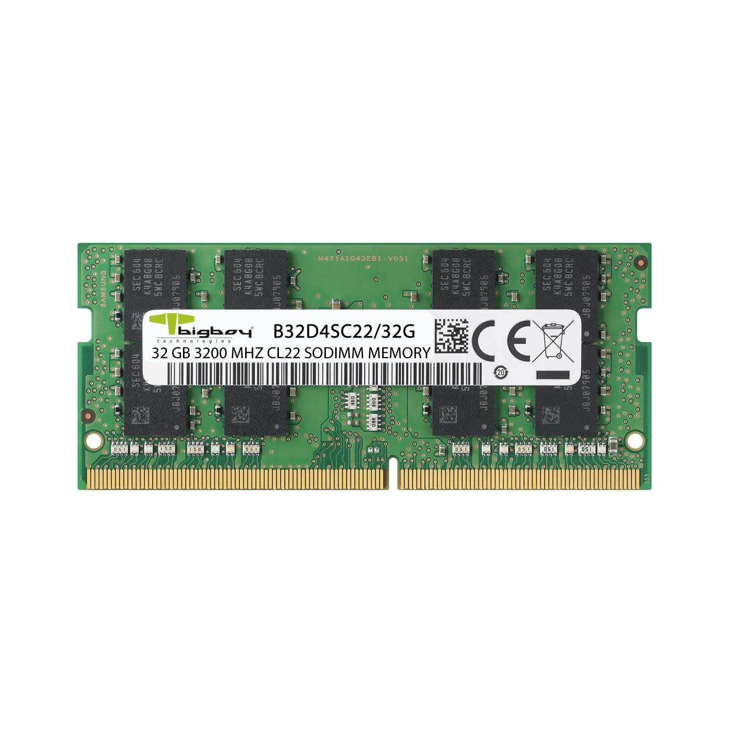 Bigboy B32D4SC22/32G 32 GB DDR4 3200Mhz CL22 Notebook Bellek