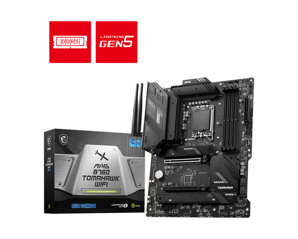 Msi MAG B760 TOMAHAWK WIFI Sc-1700 B760 DDR5 6400Mhz 3xM2 2.5Gbit Wi-Fi 6 ATX INTEL Anakart