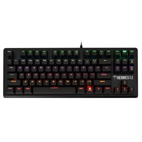 Gamdias HERMES-E2 USB Q ENG Rainbow Backlight Blue Mekanik Switch Kablolu Oyuncu Klavyesi