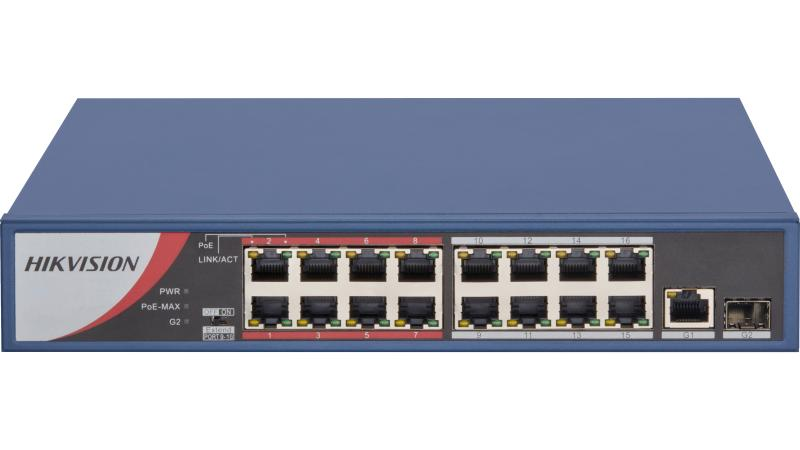 Hikvision DS-3E0318P-E/M 16 Port Gigabit PoE 2 Port Uplink 1 Port SFP 130W PoE Switch