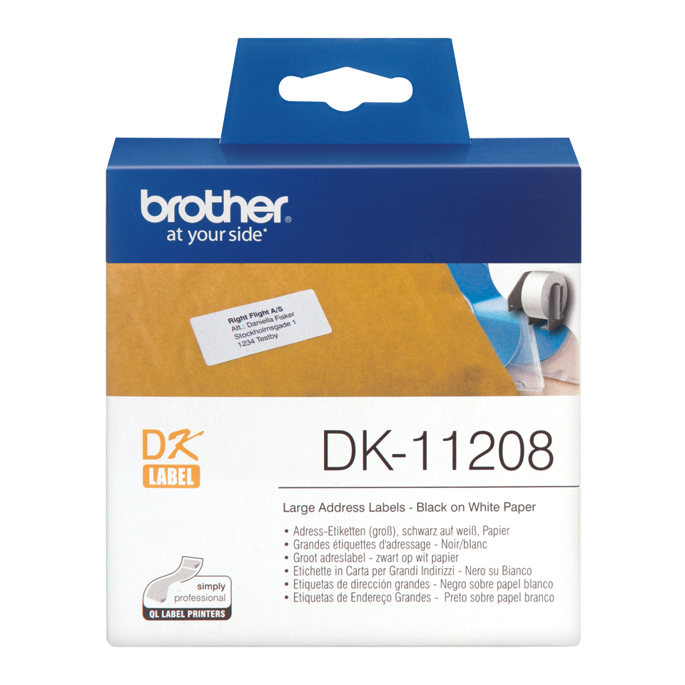 Brother P-TOUCH DK-11208 38 x 90mm 400 adet Geniş Adres Etiketi