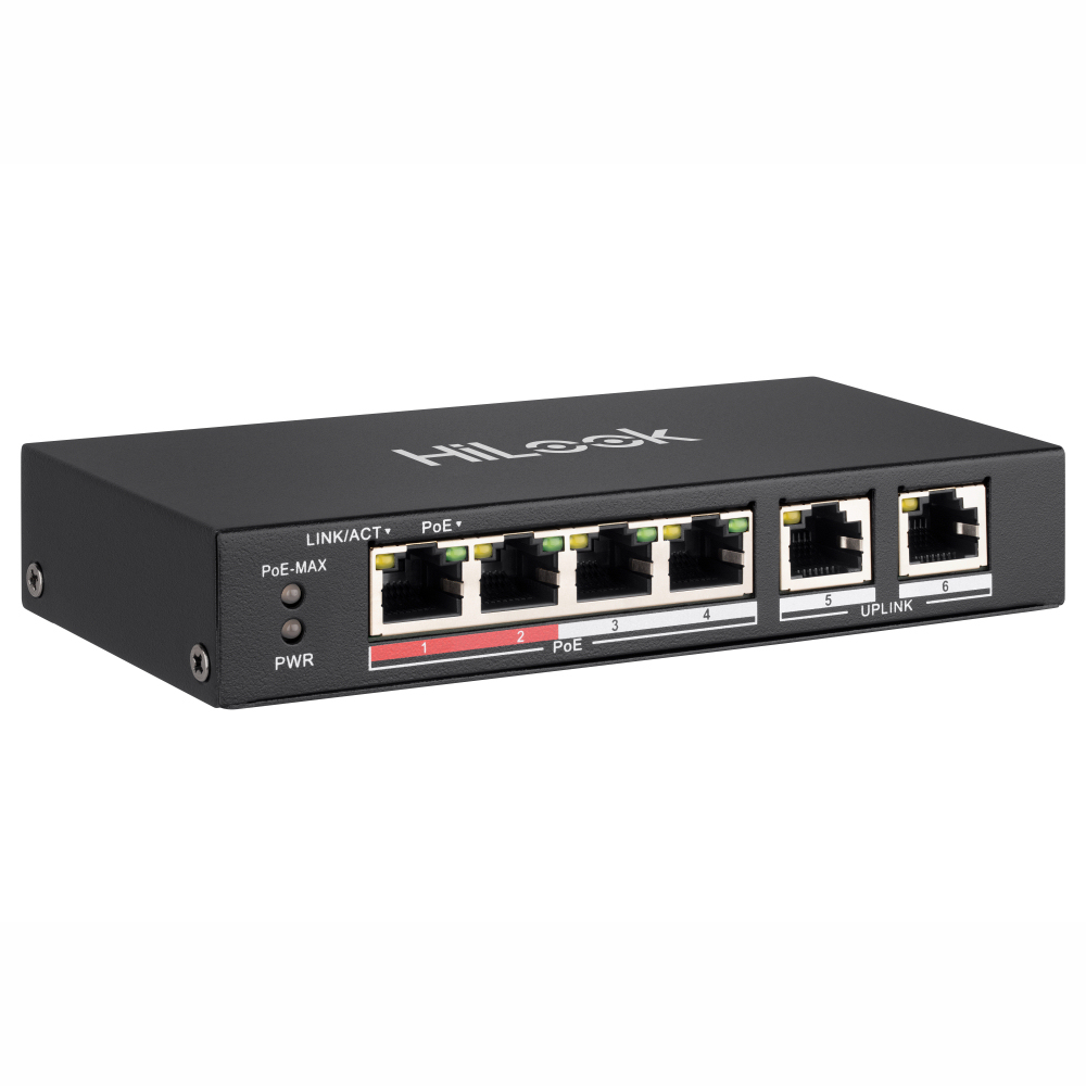 Hilook NS-0106P-35 4 Port 10/100Mbps PoE+ 2 Port Uplink 35W Poe Switch
