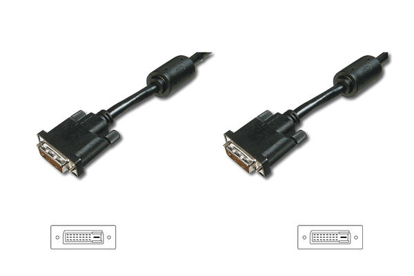 Digitus AK-320101-030-S 3 Mt DVI-D to DVI-D 24+1 Erkek-Erkek 2xFerrite AWG28 Görüntü Kablosu