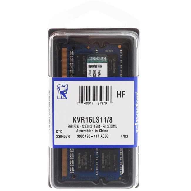 Kingston KVR16LS11/8WP 8 GB DDR3L 1600Mhz CL11 Notebook Bellek