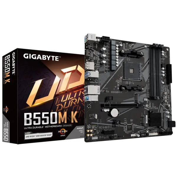 Gigabyte B550M K Sc-AM4 B550 DDR4 4733Mhz 2xM2 1Gbit Lan mATX AMD Anakart