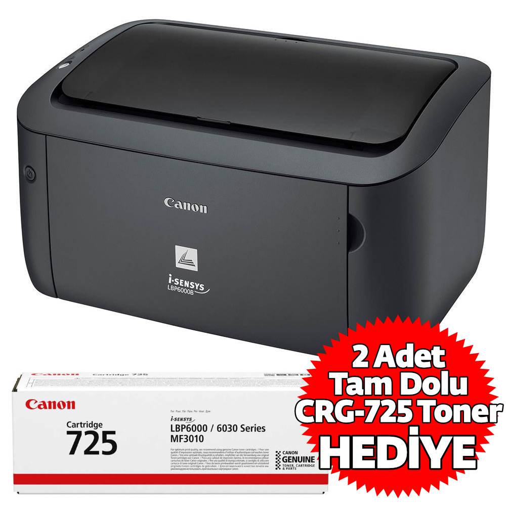 Canon LBP6030B A4 USB Siyah 2 Toner Hediyeli Mono Lazer Yazıcı