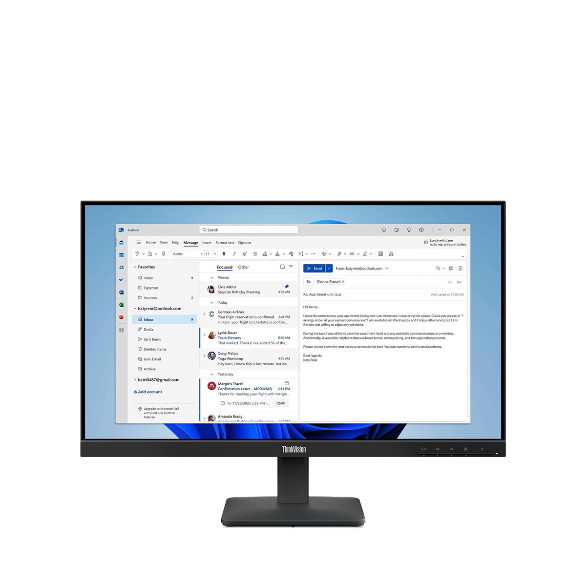 Lenovo 64B5KAT1TK IPS S24-4E 23.8 inch 1920x1080 4ms 100Hz HDMI Monitör