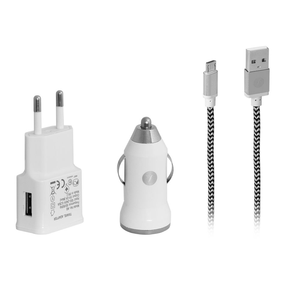 Frisby FA-7538IPU 5V 2A Usb miniUSB Beyaz Seyahat ve Araç Şarj Cihazı