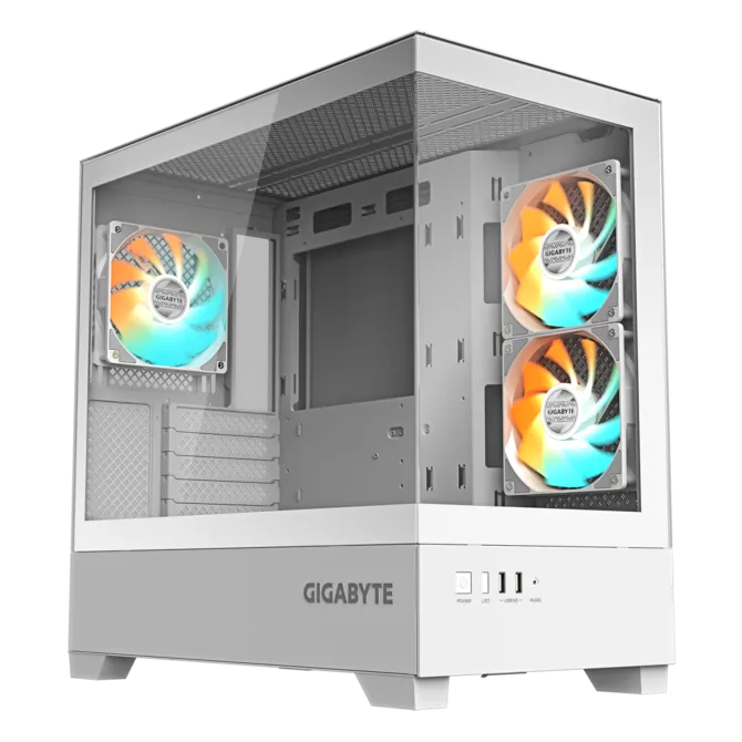 Gigabyte GB-C201PI PSU YOK 3x12cm ARGB Fanlı Beyaz Mid Tower ATX Kasa