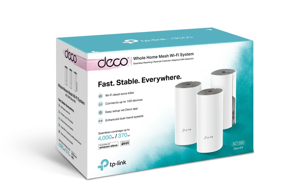 Tp-Link DECO E4 2 Port 10/100Mbps 2.4/5Ghz 3 lü Mesh WiFi Sistemi Access Point