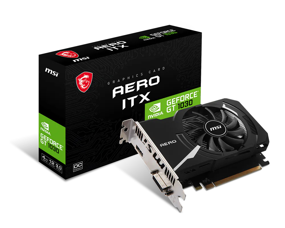 Msi GEFORCE GT 1030 AERO ITX 4GD4 OC 4 GB DDR4 GeForce GT1030 OC 64 Bit NVIDIA Ekran Kartı