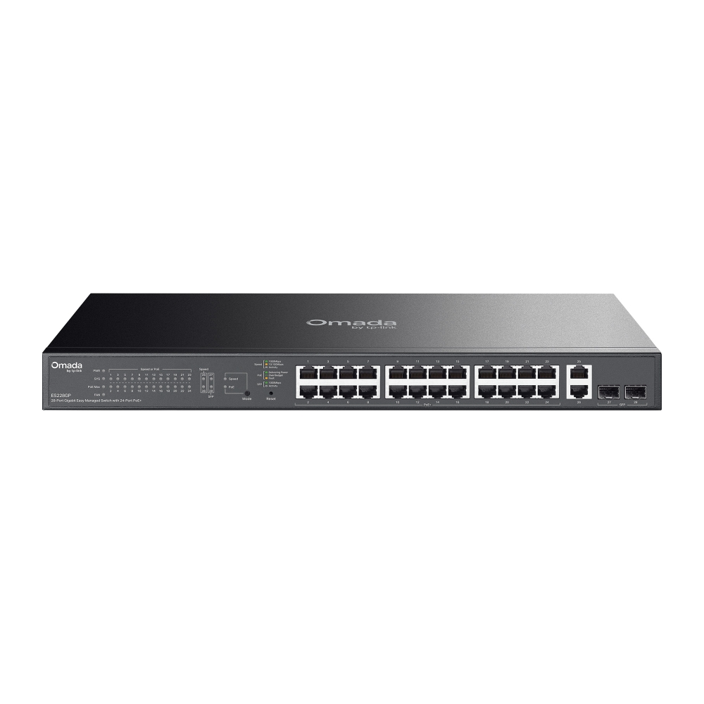 Tp-Link Omada ES228GP 24 Port Gigabit PoE 2 Port Uplink 2 Port SFP Yönetilebilir Cloud ESS Ethernet Switch