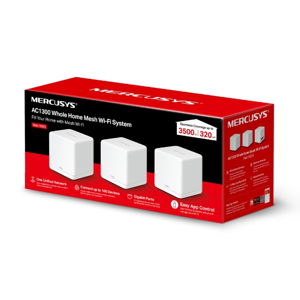 Tp-Link Mercusys HALO H30G 3 Paket 1300Mbps Dual Bant Menzil Genişletici 3 lü Paket
