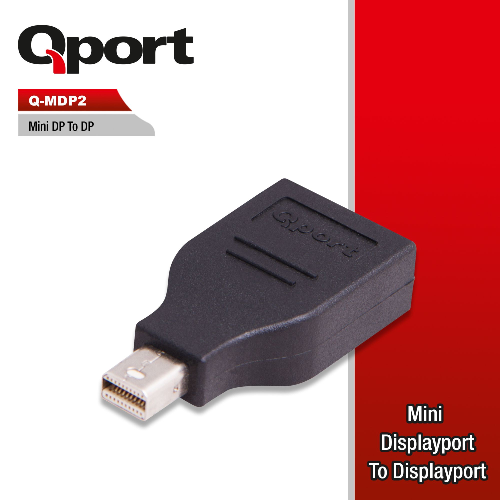 Qport Q-MDP2 mini DISPLAY PORT to DISPLAY PORT Erkek-Dişi Dönüşütürücü Adaptör