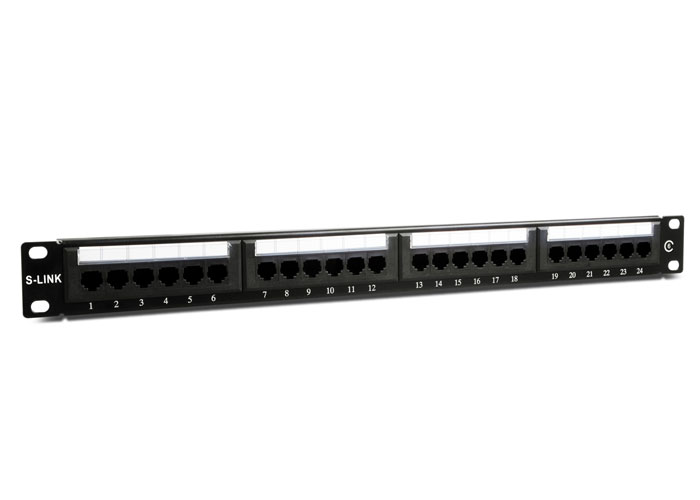 S-Link SL-F624 24 Port UTP CAT6 Siyah Dolu Patch Panel