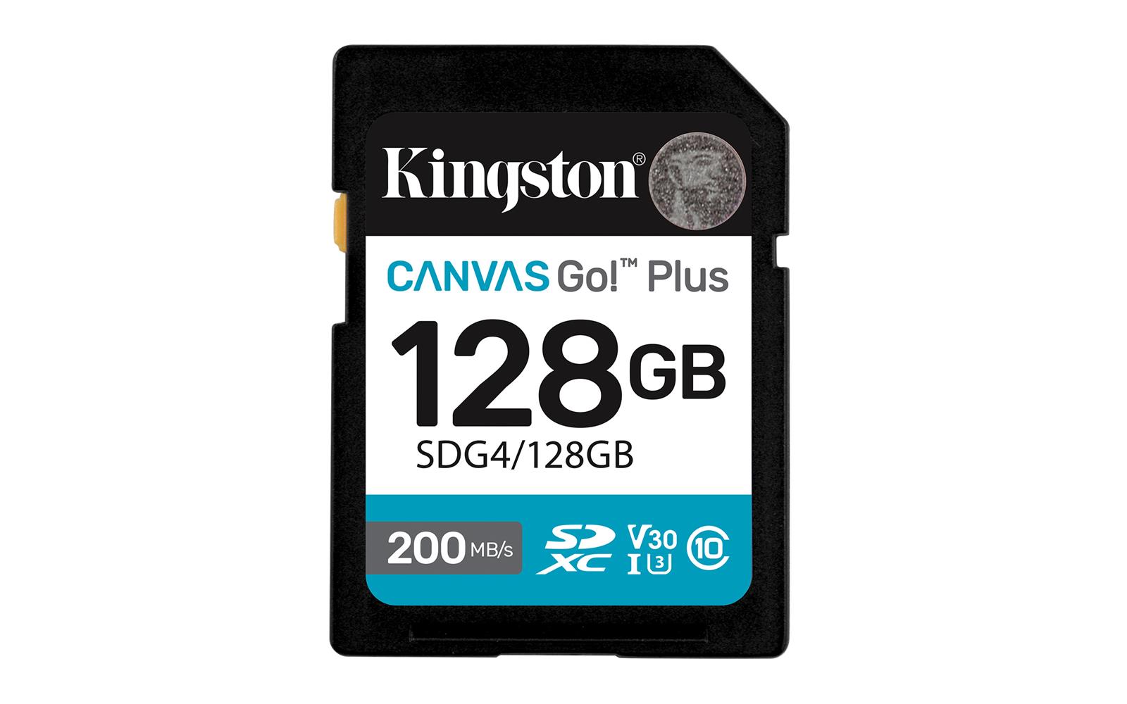 Kingston SDG4/128GB 128 GB Canvas Go Plus Gen4 200Mb/s C10 UHS-I U3 V30 SD Hafıza Kartı