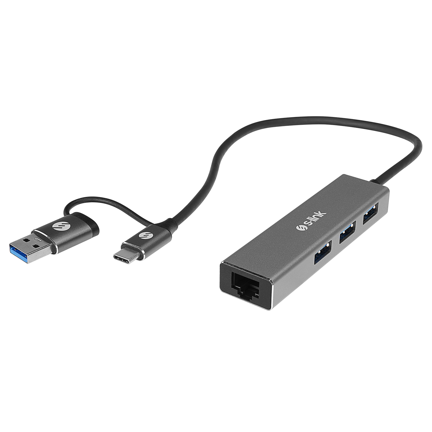 S-Link SW-U332 USB 3.0 Type C to RJ45 Gigabit 3 Port USB Ethernet Adaptör