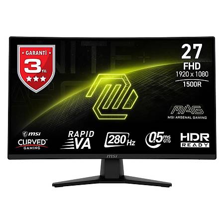 Msi MAG 274CXF 27 inch 1920x1080 02.5ms 280Hz HDMI DP 1500R Curved Oyuncu Monitörü