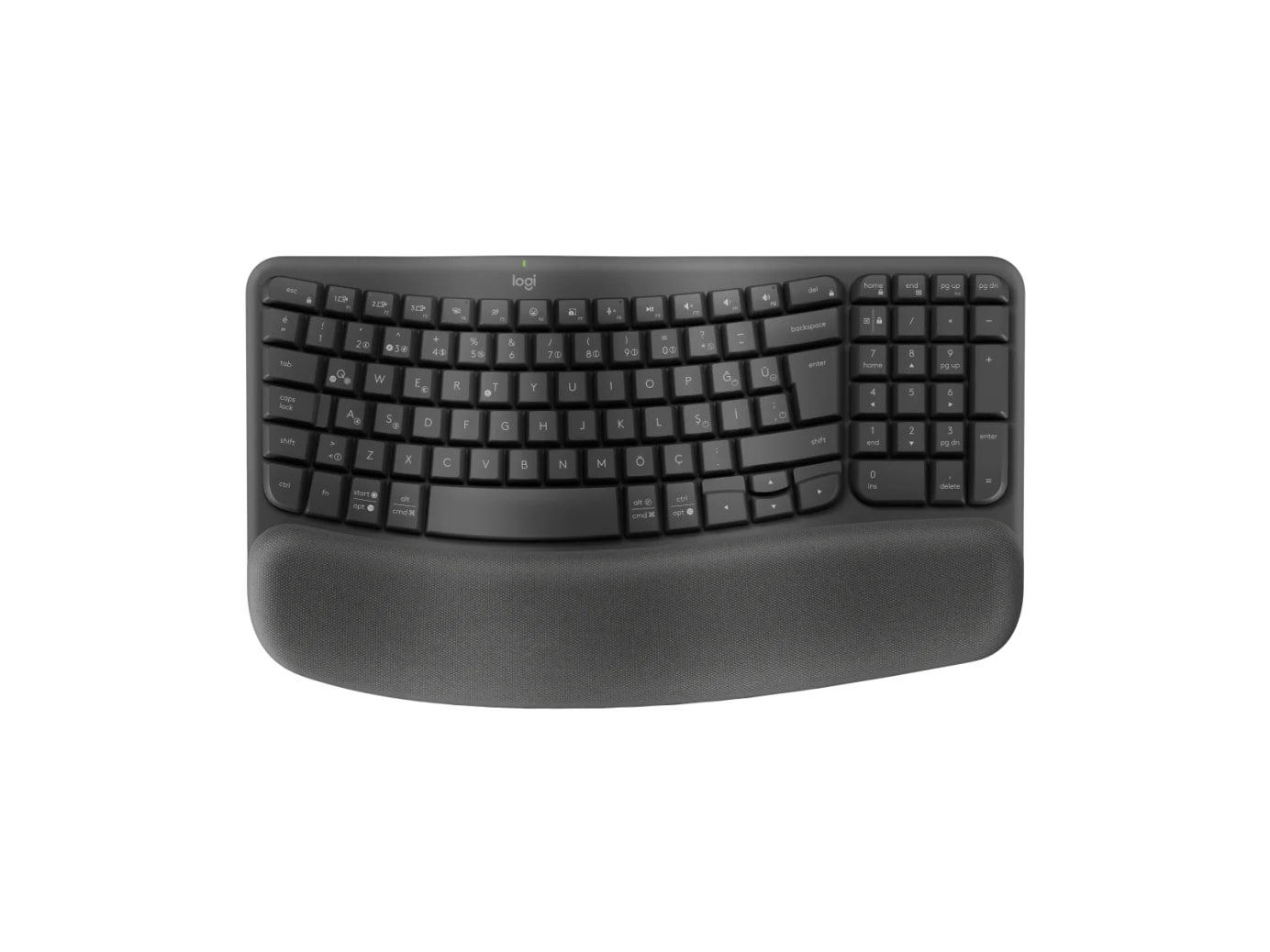Logitech 920-012311 WAVE KEYS Q TR Ergonomik Grafit Siyah Kablosuz Klavye
