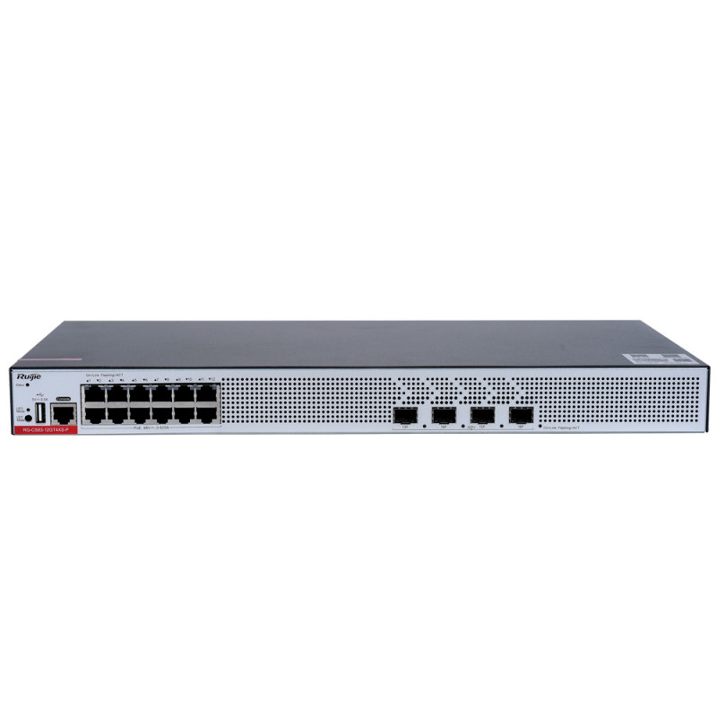 Ruijie RG-CS83-12GT4XS-P 12 Port Gigabit PoE 4 Port SFP+ 370W L3 Yönetilebilir PoE Swicth