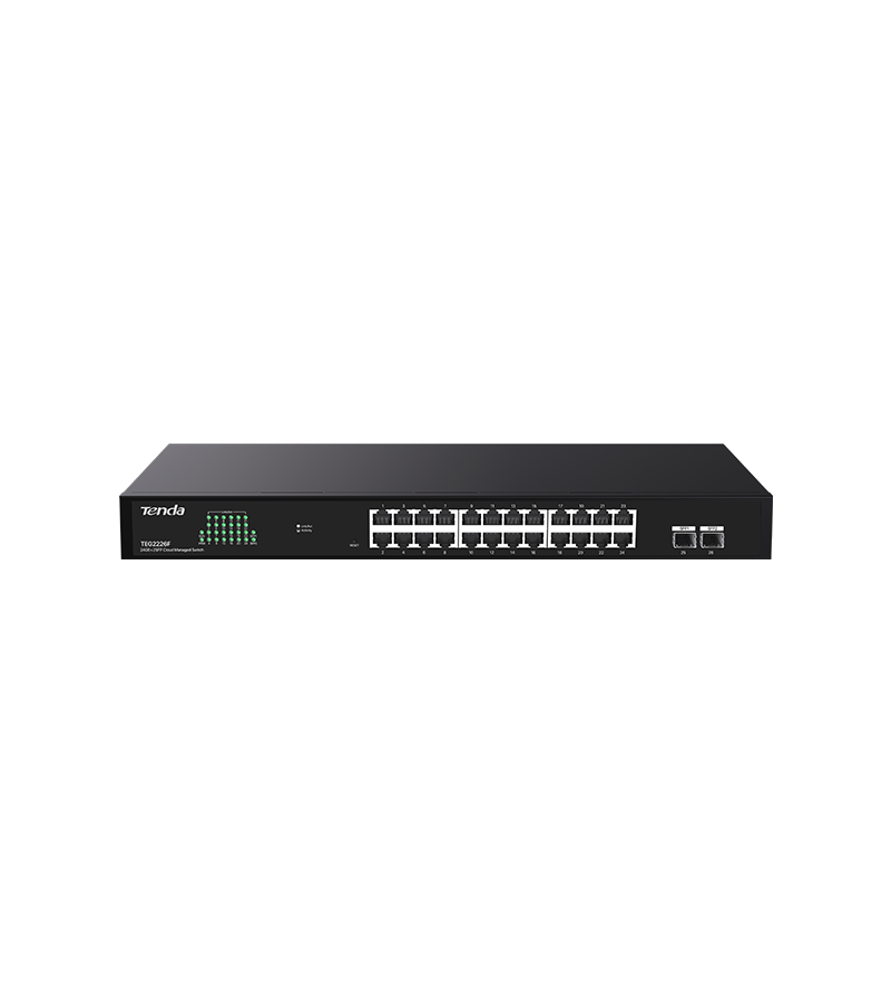 Tenda TEG2226F 24 Port  2 Port SFP Cloud Managed Yönetilebilir Switch
