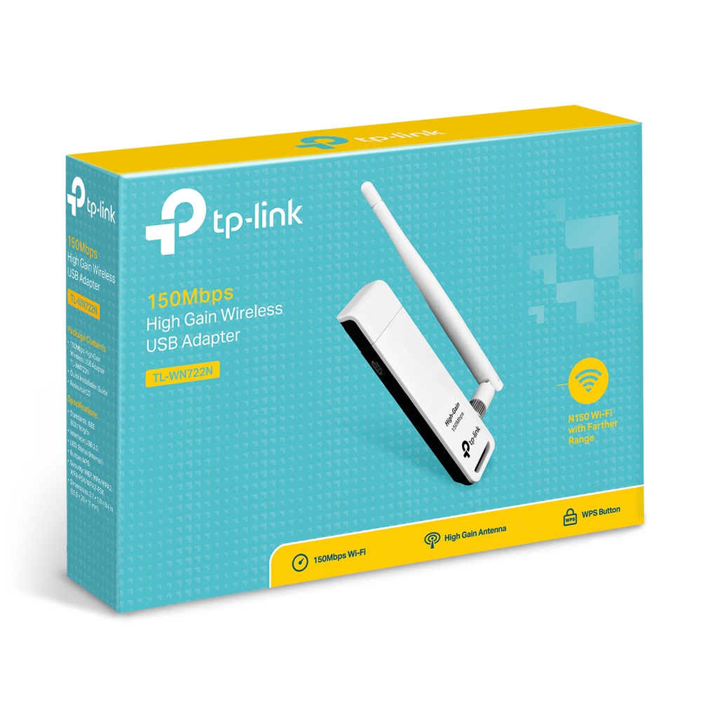 Tp-Link TL-WN722N 150Mbps 2.4GHz 4dBi High Gain Usb Kablosuz Adaptör