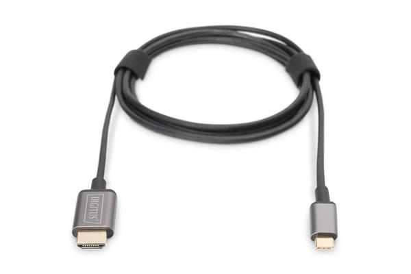 Digitus DA-70821 1.8 Mt USB Type-C to HDMI Erkek-Erkek 4K 30Hz Metal Dönüştürücü Kablo