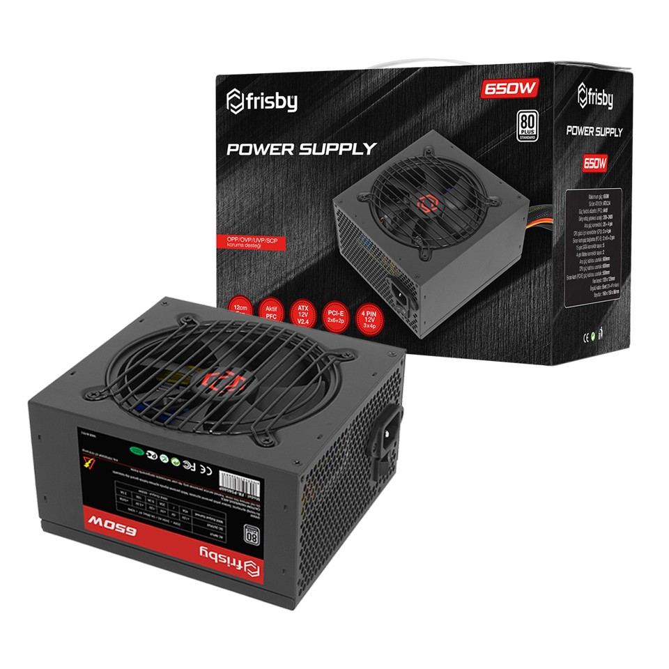 Frisby FR-PS6580P 650W 80+ 12cm Fan Güç Kaynağı