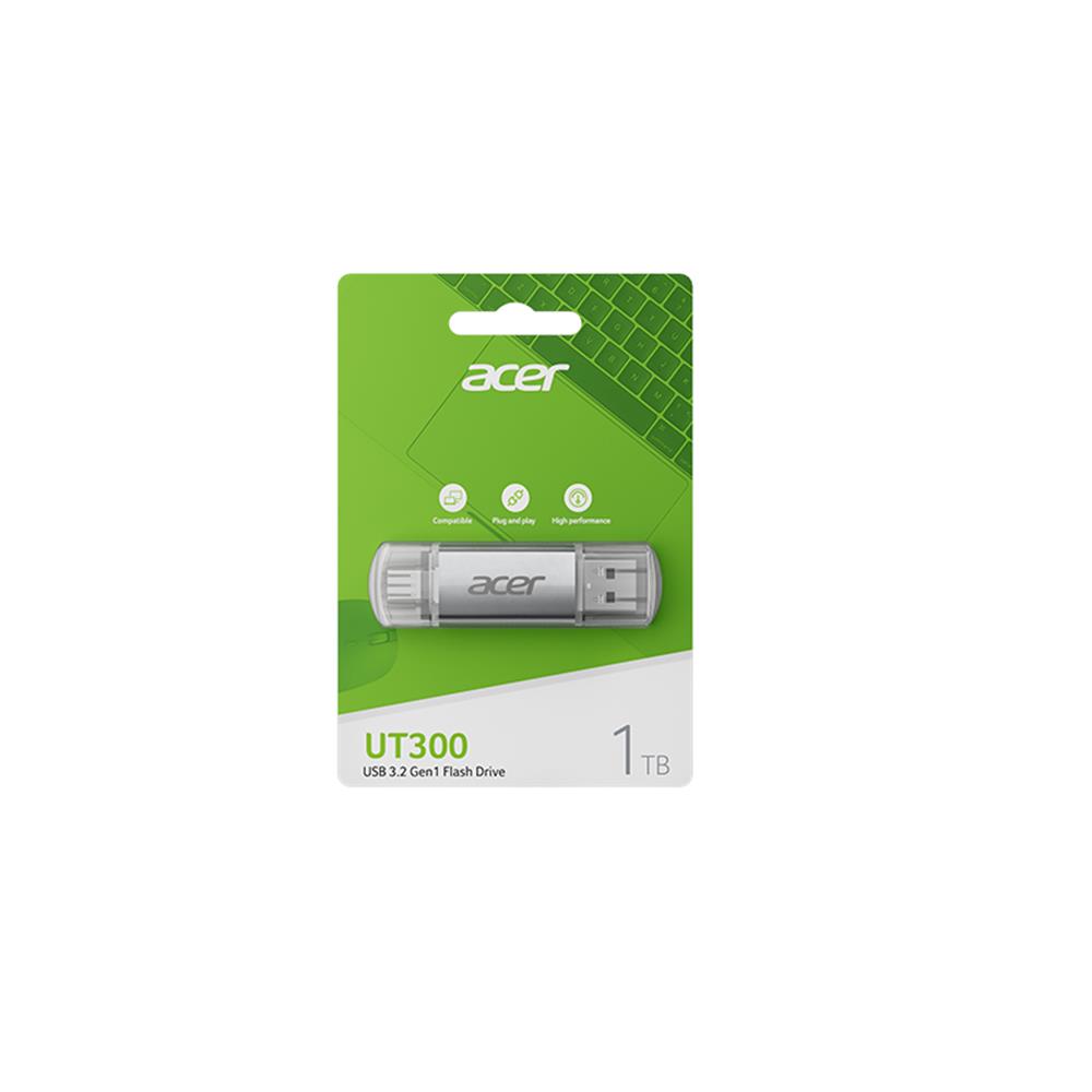 Acer UT300-64GB 64 GB Dual Drive Usb A USB Type C Metal USB Flash Bellek
