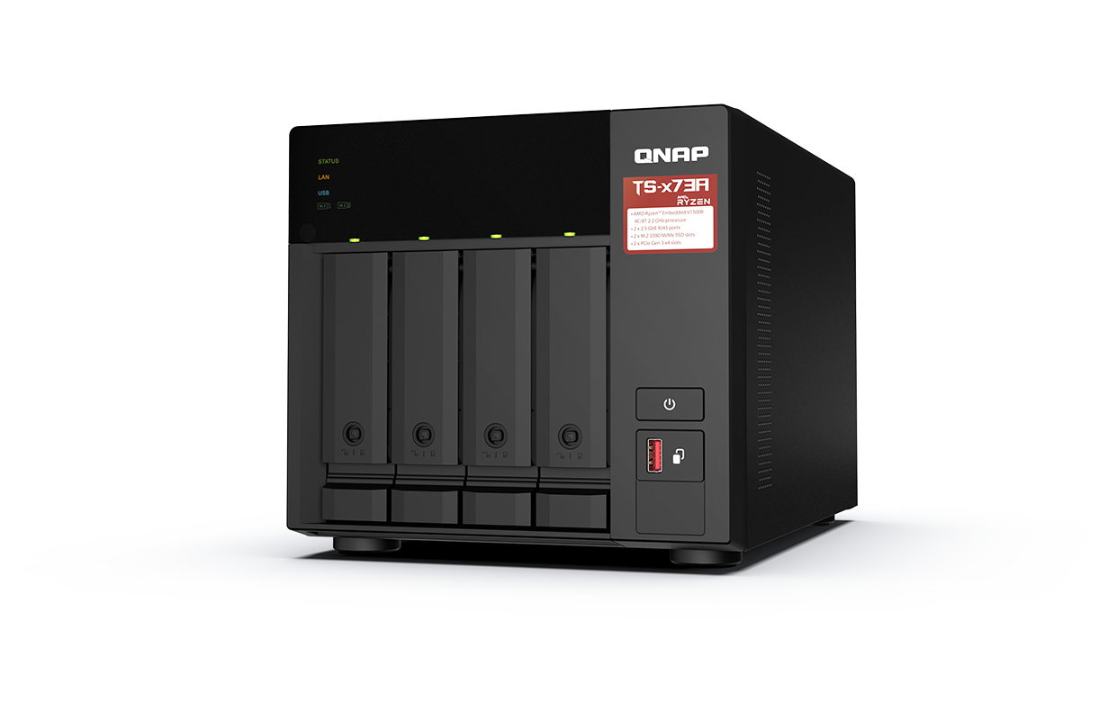 Qnap TS-473A-8G Ryzen V1500B 8GB DDR4 4x3.5-2.5 HDD Yuvalı 2XRJ45 Tower Nas Ağ Depolama Aygıtı