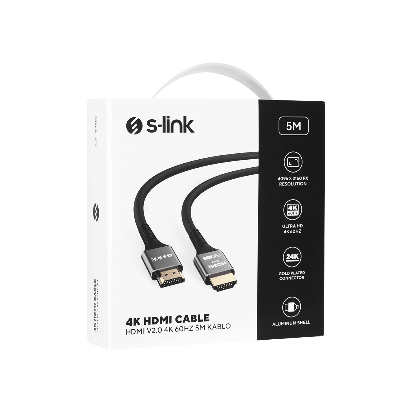 S-Link SLX-HD4K05 5 Mt HDMI to HDMI 19+1 v2.0 4K 4096x2160 60Hz Görüntü Kablosu