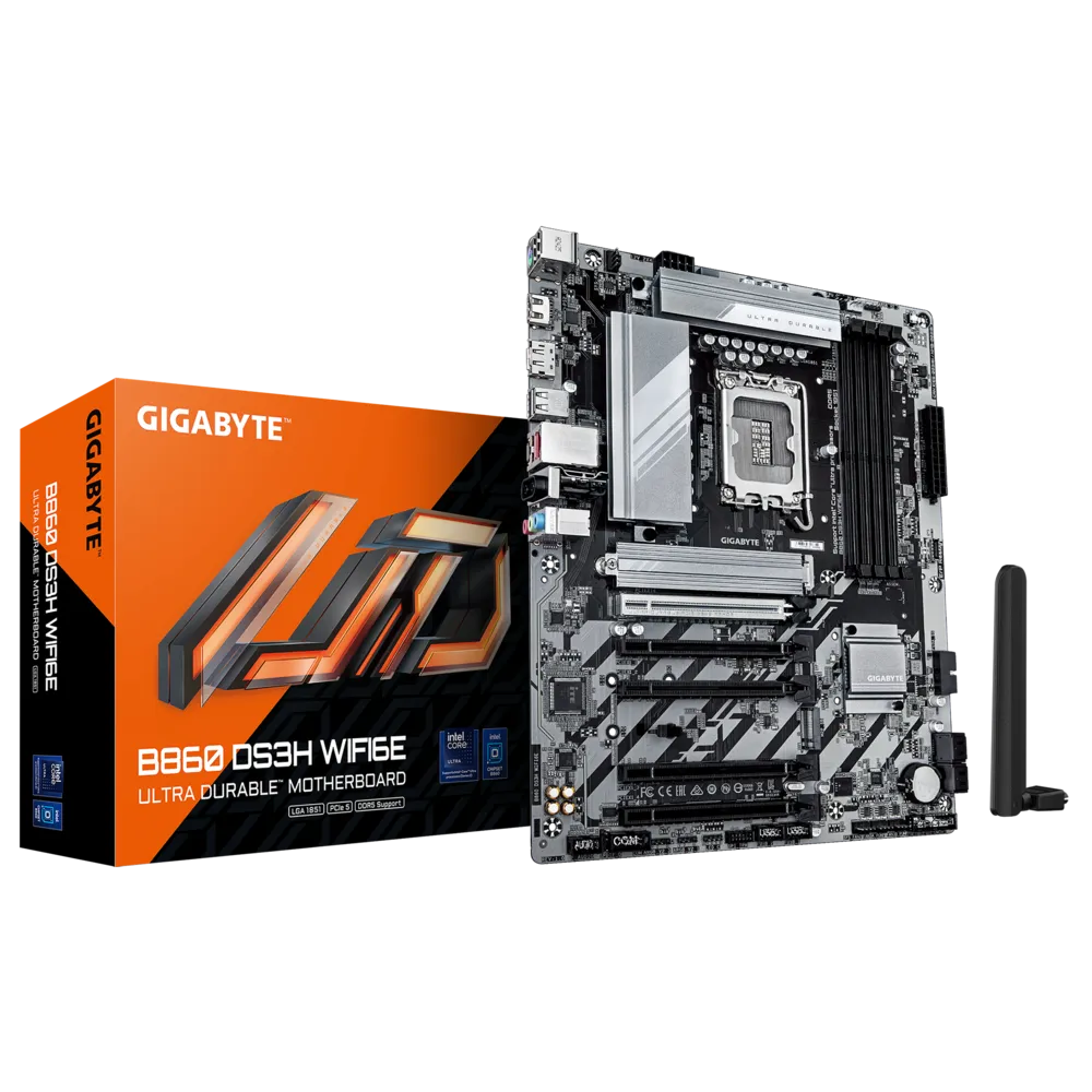 Gigabyte B860 DS3H WIFI6E Sc-1851 B860 DDR5 9066Mhz 2xM2 Wifi 6E 2.5Gbit ATX INTEL Anakart