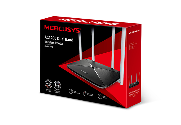 Tp-Link Mercusys AC12 2.4-5Ghz 1200Mbps 4 Port 100Mbps Dual Band  Router