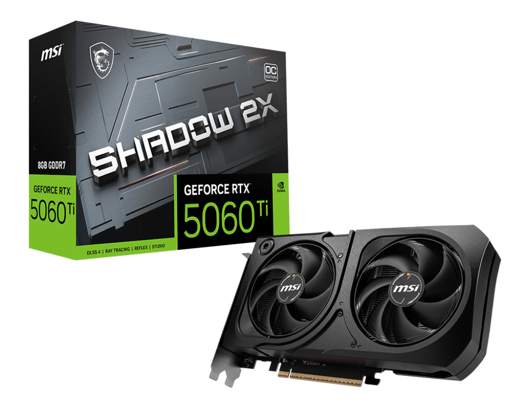 Msi RTX 5060 TI 8G SHADOW 2X OC PLUS 8 GB GDDR7 GEForce RTX 5060 TI Shadow 2X OC 128Bit NVIDIA Ekran Kartı