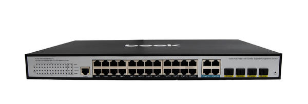 Beek BN-GS-2244P4S 24 Port Gigabit PoE 4 Port Combo 4 Port SFP Yönetilebilir PoE Switch