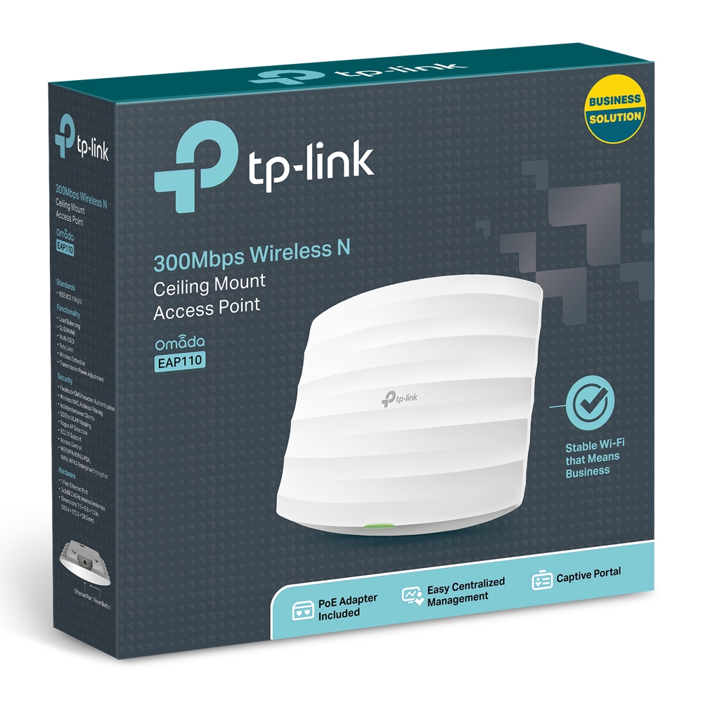 Tp-Link EAP110 300 Mbps 2.4Ghz 1 Port 2X3 Dbi Anten Access Poınt