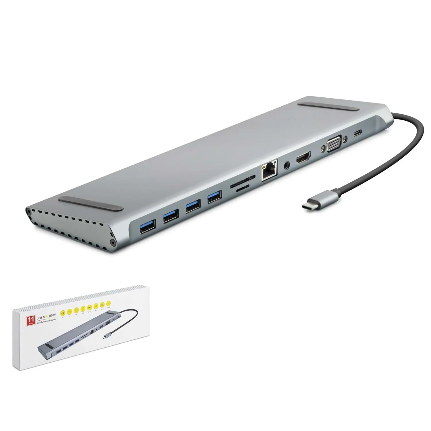 Hadron HDX7854 Usb Type C to HDMI 4K Vga AUDİO 4xUSB 3.0 PD SD TF 10 in 1 Dock Station