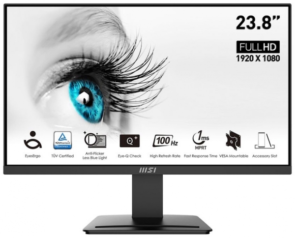 Msi PRO MP2412 23.8 inch 1920x1080 1ms 100Hz VGA HDMI Flat Anti Glare Siyah Monitör