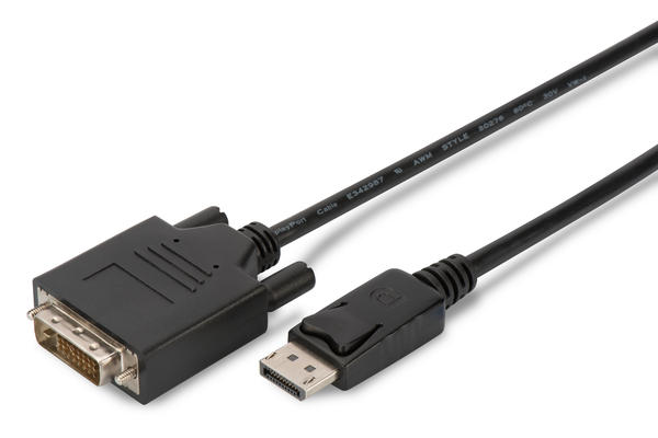 Digitus AK-340301-050-S 5 Mt DISPLAY PORT to DVI 24+1 DP1.1a AWG28 2x Zırhlı Kilit Dönüştürücü Kablo