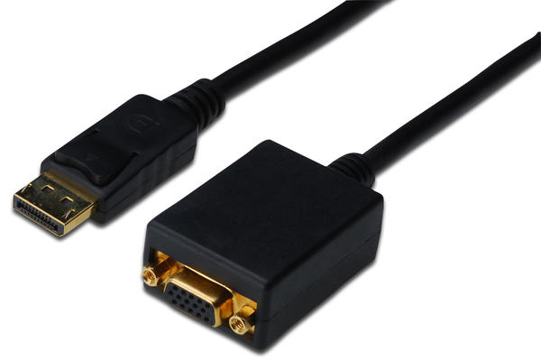 Digitus AK-340403-001-S DISPLAY PORT to VGA Erkek-Dişi 0.15 Mt Dp 1.2 Dönüştürücü Adaptör