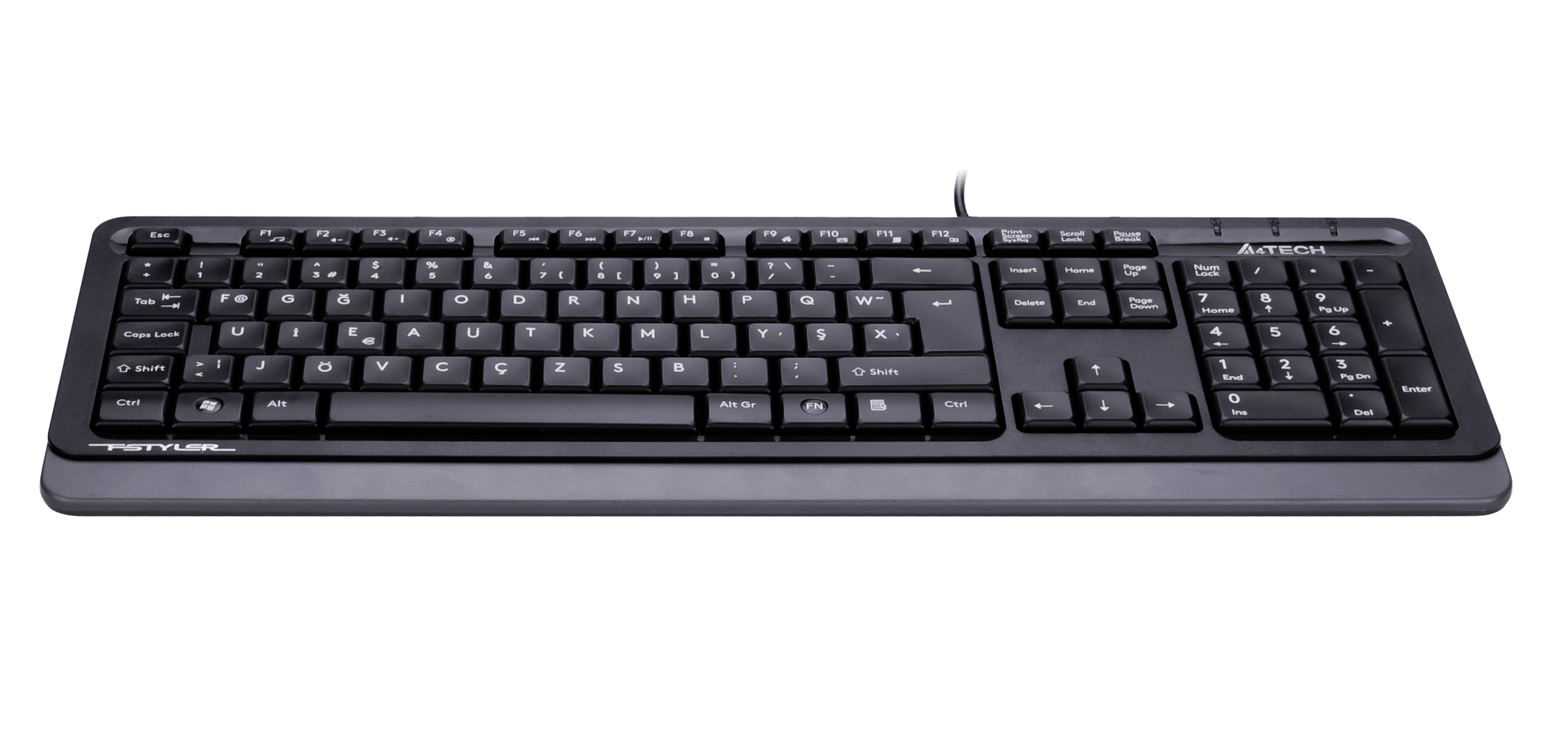 A4 Tech FK10 F TR USB Multimedia Fstyler Gri Kablolu Klavye