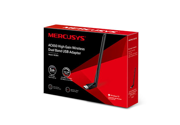 Tp-Link Mercusys MU6H AC 650 Mbps High Gain Dual Band Wireless USB Adaptör