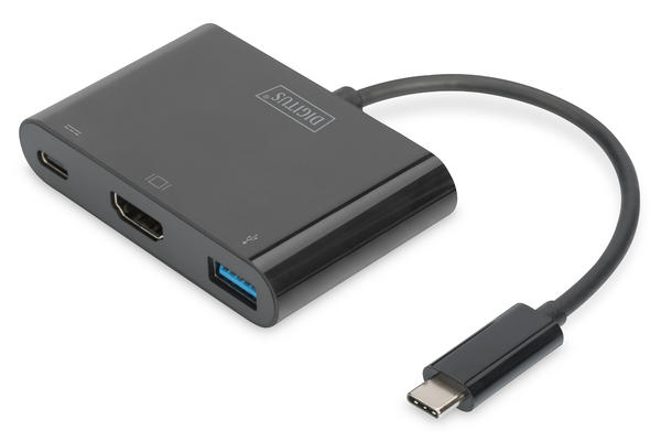 Digitus DA-70855 USB 3.1 Type C Gen.1 to HDMI USB 3.0 Type C PD USB Grafik Adaptör