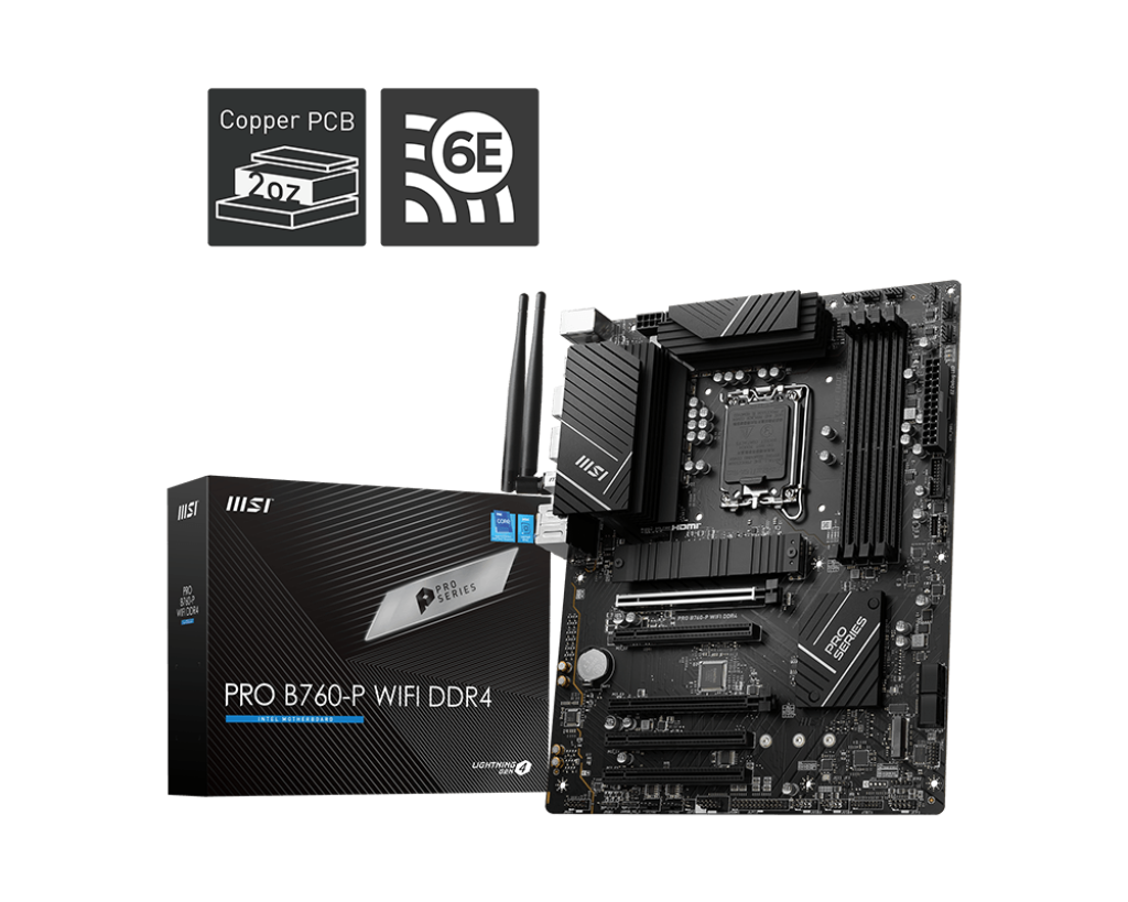 Msi PRO B760-P WIFI DDR4 Sc-1700 B760 DDR4 5333Mhz 3xM2 2.5Gbit Wi-Fi 6E ATX INTEL Anakart