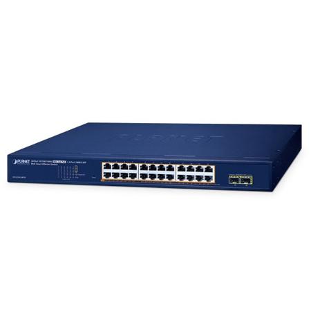 Planet PL-GS-2210-24P2S 24 Port Gigabit PoE+ 2 Port SFP Web Smart Yönetilebilir PoE Switch