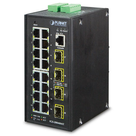 Planet PL-IGS-20040MT 16 Port 1000T 4 Port SFP L2+ Endüstriyel Yönetilebilir Switch