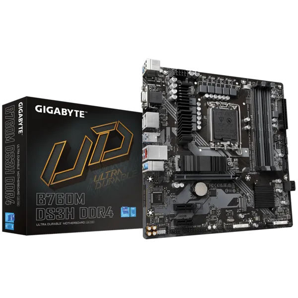 Gigabyte B760M DS3H DDR4 Sc-1700 B760 DDR4 5333Mhz 2xM2 2.5Gbe LAN mATX INTEL Anakart