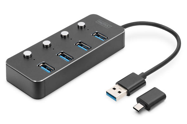 Digitus DA-70247 USB 3.0 to 4 Port Usb 3.0 Alüminyum Usb Çoklayıcı